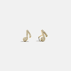 14K Gold Just For Fun Earrings - Music Note