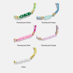 Acrylic Kids' Custom Nameplate Bracelet - Translucent Pink