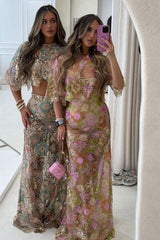 Elina Embroidered Sequin Two-Piece Set