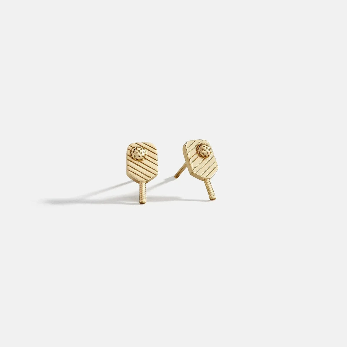 14K Gold Sports Delicate Studs - Pickleball