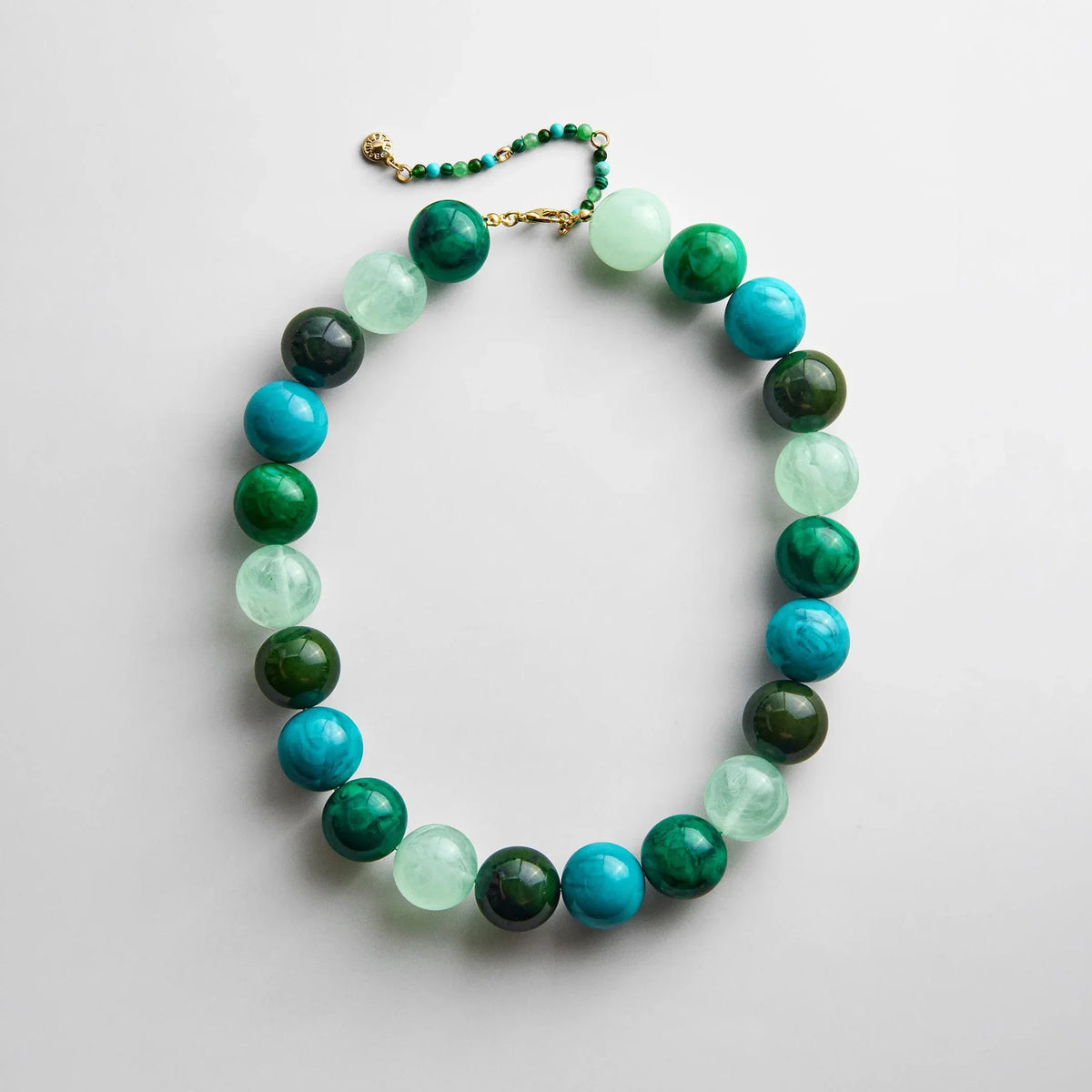 Jane Beaded Necklace - Blue Multi Bead