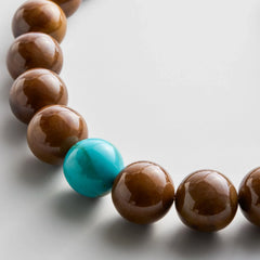 Jane Beaded Necklace - Brown/Turquoise