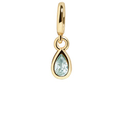 Birthstone Cluster Charm - Aquamarine/Gold