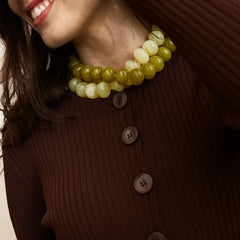 Joan Semi-Precious Necklace - Ivory Quartz