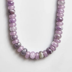 Joyce Semi-Precious Beaded Necklace - Light Amethyst Bead