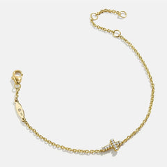 18K Gold Agape Bracelet - Cross