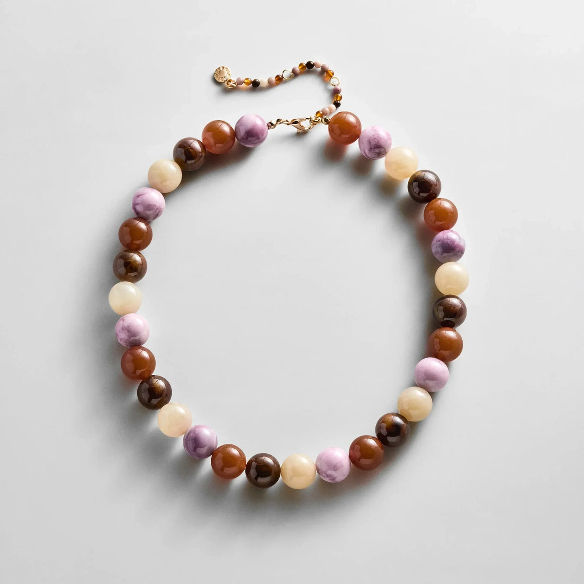 Mini Jane Beaded Necklace - Brown Multi Bead