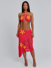 Natalie Coral Maxi Skirt