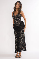 Serenella Lace Maxi Dress Black