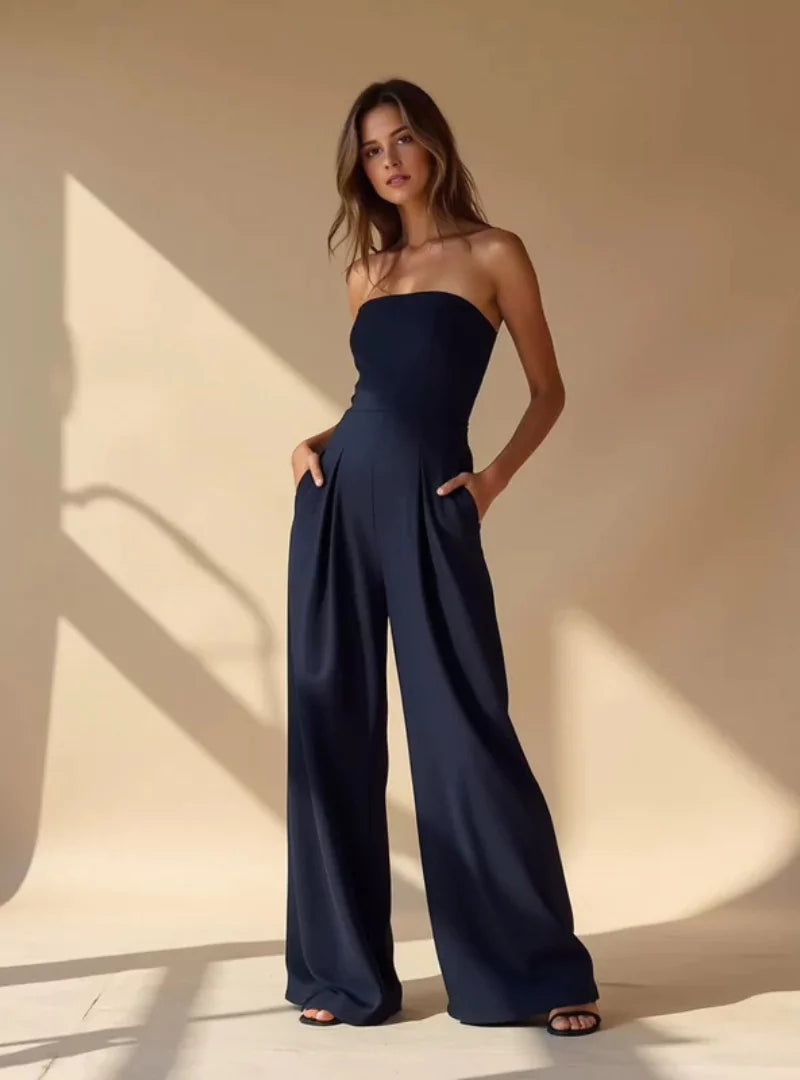 Strapless Wide-Leg Jumpsuit