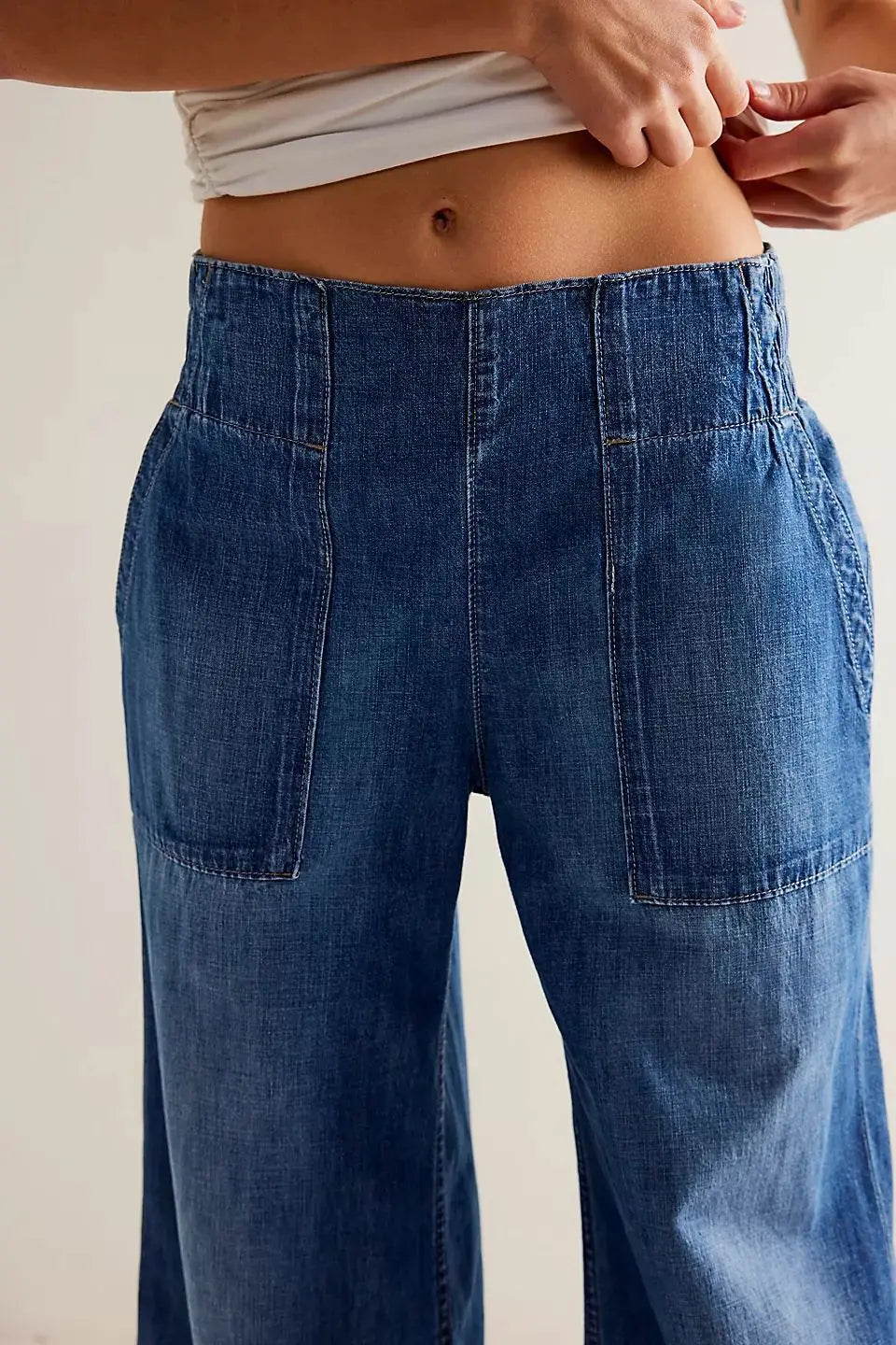 Wide-Leg Denim Jeans